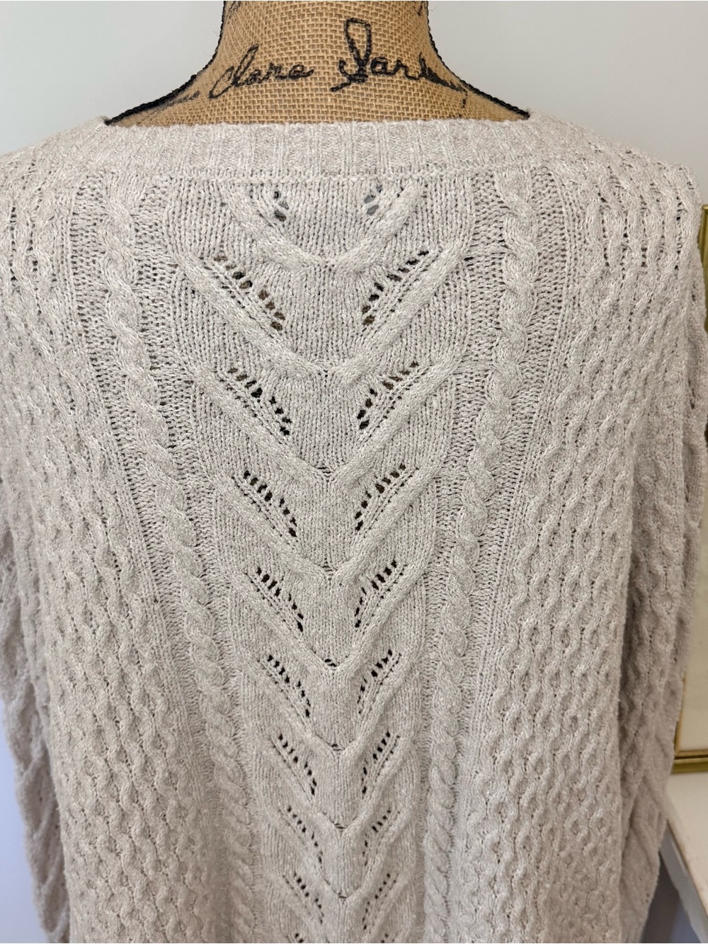 Peruvian Connection Oatmeal Pima Cotton Sweater XL - Picture 7 of 10